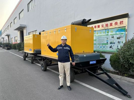 Industrial 50Hz Trailer Diesel Generator , Stable Mobile Generator Set 120KW 150KVA